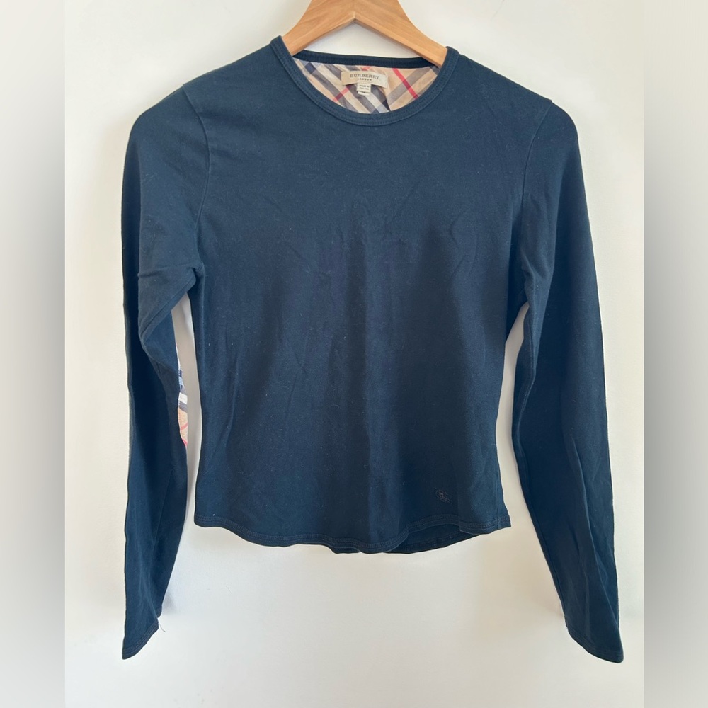 Burberry Navy Blue Long Sleeve Top